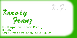 karoly franz business card