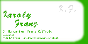 karoly franz business card